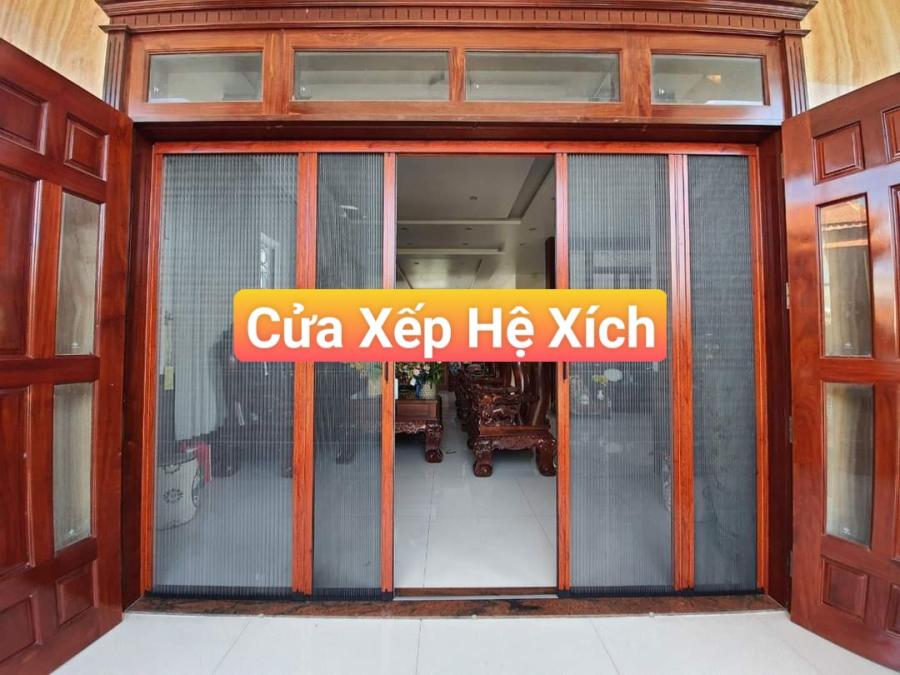 Cửa lưới chống muỗi dạng xếp không ray ghép cánh cao cấp 3