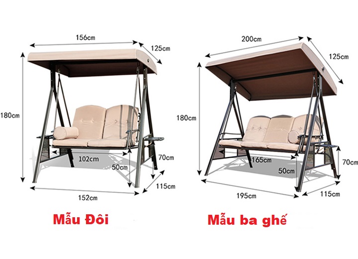 Ghế xích đu sân vườn ngoài trời m2-03 2